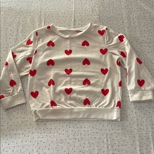 Chic White Top with Red Heart Design